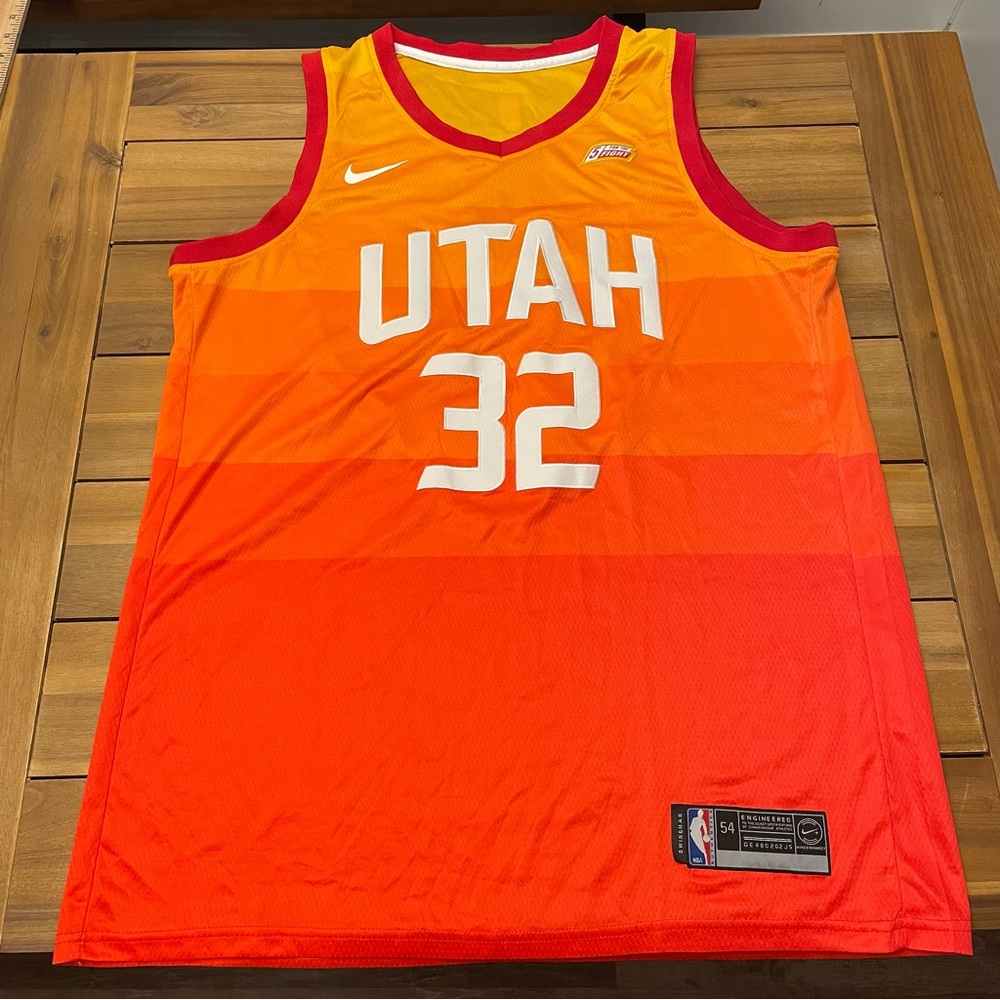 Mens Utah Jazz Karl Malone #32 Jersey City Connect Edition XL 54 Swingman Orange